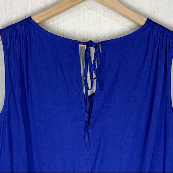 Ann Taylor~Loft~NWT~Blue Satin‎ Sleeveless Romper~Sz M - Picture 10 of 12